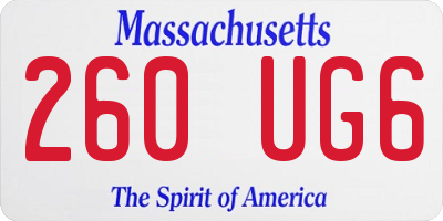 MA license plate 260UG6