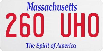MA license plate 260UH0