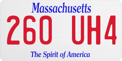 MA license plate 260UH4