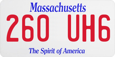 MA license plate 260UH6