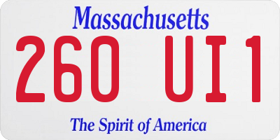 MA license plate 260UI1