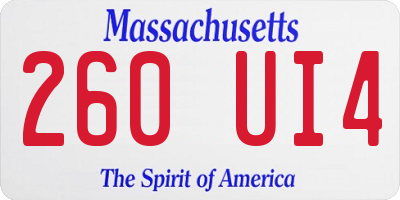 MA license plate 260UI4