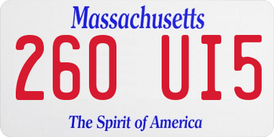 MA license plate 260UI5