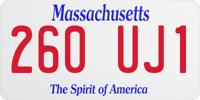 MA license plate 260UJ1