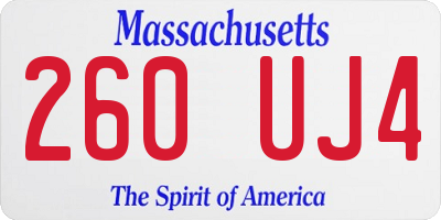 MA license plate 260UJ4