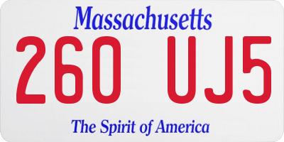 MA license plate 260UJ5