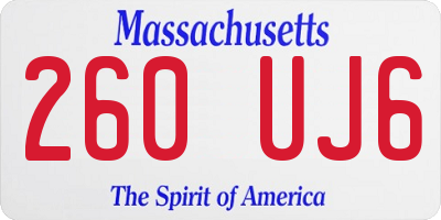 MA license plate 260UJ6
