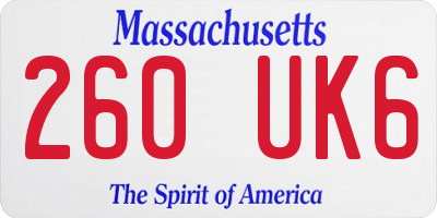 MA license plate 260UK6