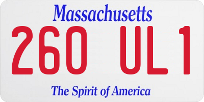 MA license plate 260UL1