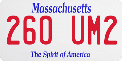 MA license plate 260UM2