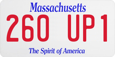MA license plate 260UP1