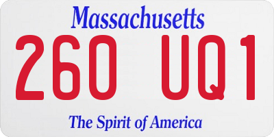 MA license plate 260UQ1