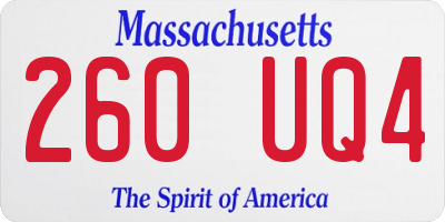 MA license plate 260UQ4