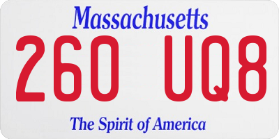 MA license plate 260UQ8
