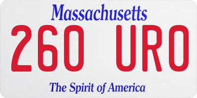 MA license plate 260UR0