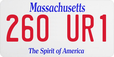 MA license plate 260UR1