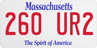 MA license plate 260UR2