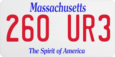 MA license plate 260UR3