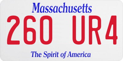 MA license plate 260UR4