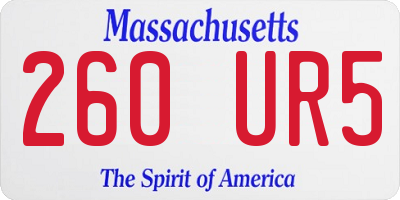 MA license plate 260UR5