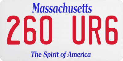 MA license plate 260UR6