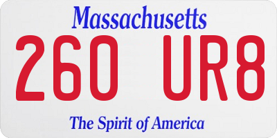 MA license plate 260UR8