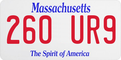 MA license plate 260UR9