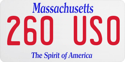 MA license plate 260US0