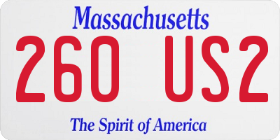 MA license plate 260US2