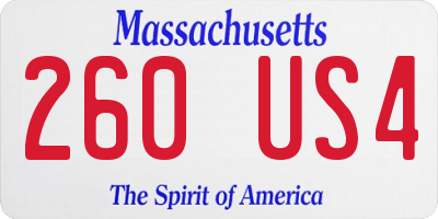 MA license plate 260US4