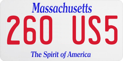 MA license plate 260US5