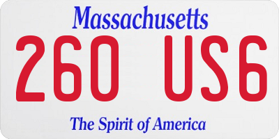 MA license plate 260US6