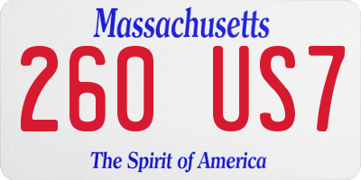 MA license plate 260US7