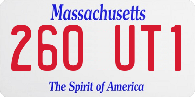 MA license plate 260UT1