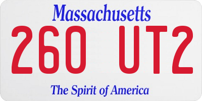 MA license plate 260UT2