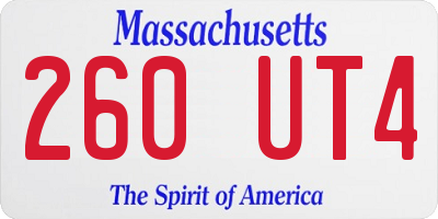 MA license plate 260UT4