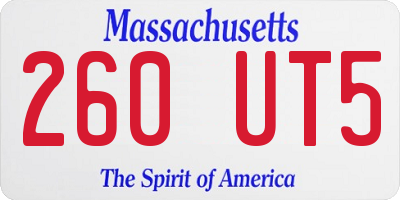 MA license plate 260UT5