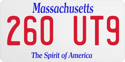 MA license plate 260UT9
