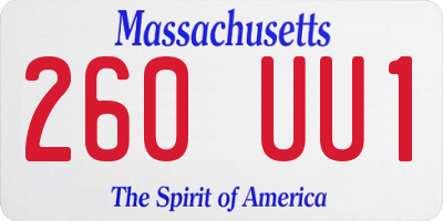 MA license plate 260UU1