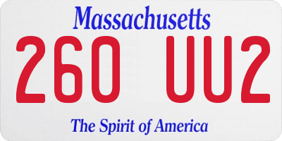 MA license plate 260UU2