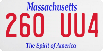 MA license plate 260UU4