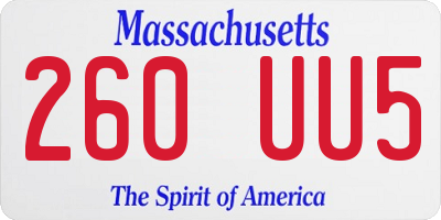 MA license plate 260UU5