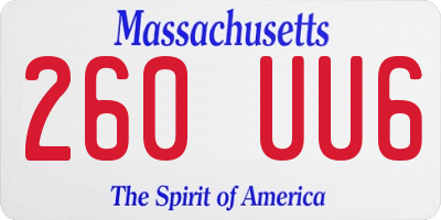 MA license plate 260UU6