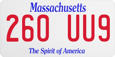 MA license plate 260UU9