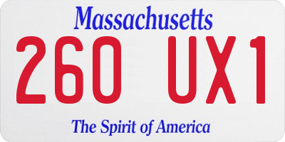 MA license plate 260UX1