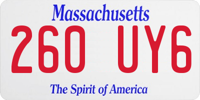 MA license plate 260UY6