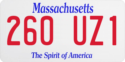 MA license plate 260UZ1