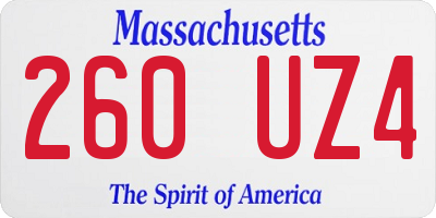 MA license plate 260UZ4