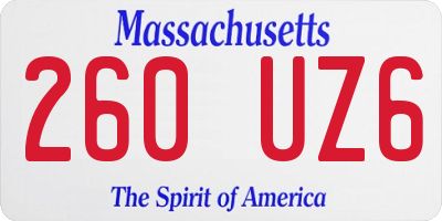 MA license plate 260UZ6