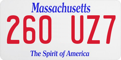 MA license plate 260UZ7